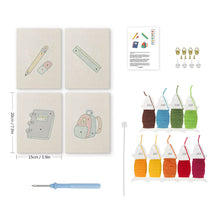 Laden Sie das Bild in den Galerie-Viewer, Punch Needle Set (4 Stück) mit Rahmen - Lernstimmung
