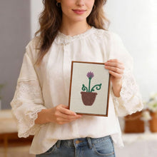 Laden Sie das Bild in den Galerie-Viewer, Punch Needle Set (4 Stück) mit Rahmen - Blühende Blumen Set