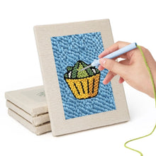 Laden Sie das Bild in den Galerie-Viewer, Punch Needle Set (4 Stück) mit Rahmen - Snackzeit 2