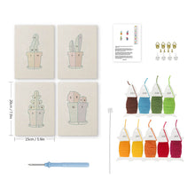 Laden Sie das Bild in den Galerie-Viewer, Punch Needle Set (4 Stück) mit Rahmen - Kleine Sukkulenten Töpfe 1
