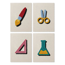 Laden Sie das Bild in den Galerie-Viewer, Punch Needle Set (4 Stück) mit Rahmen​ - Zurück zur Schule 2 Figured'Art