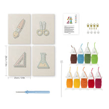 Laden Sie das Bild in den Galerie-Viewer, Punch Needle Set (4 Stück) mit Rahmen - Zurück zur Schule 2