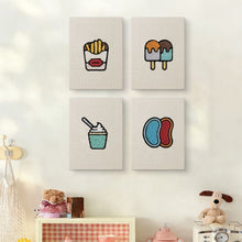 Laden Sie das Bild in den Galerie-Viewer, Punch Needle Set (4 Stück) mit Rahmen - Kawaii Snacks