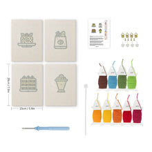 Laden Sie das Bild in den Galerie-Viewer, Punch Needle Set (4 Stück) mit Rahmen - Leckere Momente