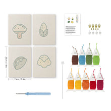 Laden Sie das Bild in den Galerie-Viewer, Punch Needle Set (4 Stück) mit Rahmen - Reichtum der Natur