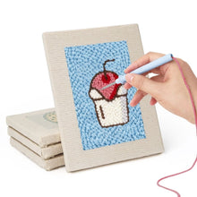 Laden Sie das Bild in den Galerie-Viewer, Punch Needle Set (4 Stück) mit Rahmen - Foodie Favoriten