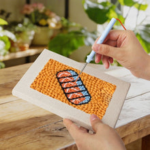 Laden Sie das Bild in den Galerie-Viewer, Punch Needle Set (4 Stück) mit Rahmen - Leckeres Essen