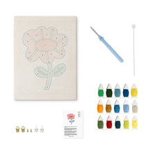 Laden Sie das Bild in den Galerie-Viewer, Punch Needle mit Rahmen - Sanfte Blume