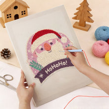 Laden Sie das Bild in den Galerie-Viewer, Punch Needle mit Rahmen - Lachen vom Weihnachtsmann