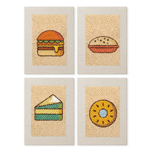 Laden Sie das Bild in den Galerie-Viewer, Punch Needle Set (4 Stück) mit Rahmen​ - Street Food 2 Figured'Art