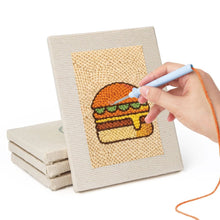 Laden Sie das Bild in den Galerie-Viewer, Punch Needle Set (4 Stück) mit Rahmen - Street Food 2