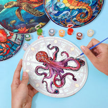 Laden Sie das Bild in den Galerie-Viewer, Malen nach Zahlen 20 cm Tischsets (4 Stück) - Meeresbewohner