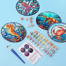 Laden Sie das Bild in den Galerie-Viewer, Malen nach Zahlen 20 cm Tischsets (4 Stück) - Meeresbewohner