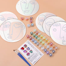 Laden Sie das Bild in den Galerie-Viewer, Malen nach Zahlen 20 cm Tischsets (6 Stück) - Modernes Abstraktes Gesicht