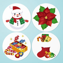 Laden Sie das Bild in den Galerie-Viewer, Malen nach Zahlen 20 cm Tischsets (4 Stück) - Schneemann Weihnachtsstern Geschenke Figured'Art