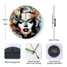 Laden Sie das Bild in den Galerie-Viewer, Malen nach Zahlen Uhr - Marilyn-Porträt