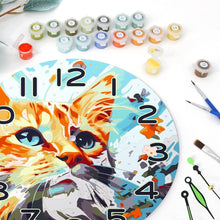 Laden Sie das Bild in den Galerie-Viewer, Malen nach Zahlen Uhr - Neugierige Katze