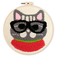 Laden Sie das Bild in den Galerie-Viewer, Punch Needle set Nerd-Katze
