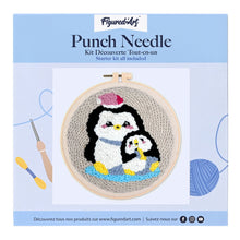 Laden Sie das Bild in den Galerie-Viewer, Punch Needle Pinguinmama und Baby