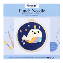 Laden Sie das Bild in den Galerie-Viewer, Punch Needle Einhorn-Wal