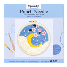 Laden Sie das Bild in den Galerie-Viewer, Punch Needle Kirschblüten und der Mond
