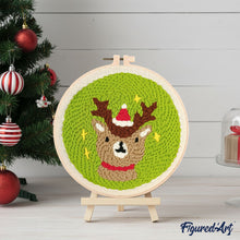 Laden Sie das Bild in den Galerie-Viewer, Punch Needle Weihnachtsrentier
