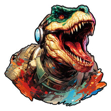 Laden Sie das Bild in den Galerie-Viewer, 2D Holzpuzzle – Hipster Dinosaur