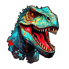 Laden Sie das Bild in den Galerie-Viewer, 2D Holzpuzzle – Zyan Dinosaurier