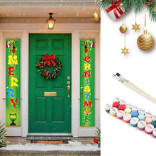 Laden Sie das Bild in den Galerie-Viewer, Malen nach Zahlen DIY Tür Banner - Grünes Weihnachten Figured'Art