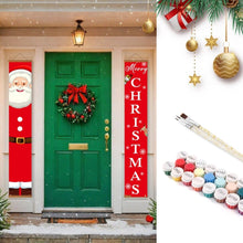 Laden Sie das Bild in den Galerie-Viewer, Malen nach Zahlen DIY Tür Banner - Klassischer Weihnachtsmann Figured'Art