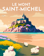 Laden Sie das Bild in den Galerie-Viewer, Diamond Painting – Reiseplakat Mont Saint-Michel – 40 x 50 cm auf Keilrahmen gespannt