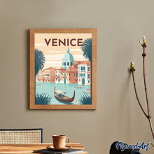 Laden Sie das Bild in den Galerie-Viewer, Diamond Painting – Reiseplakat Venedig – 40 x 50 cm auf Keilrahmen gespannt