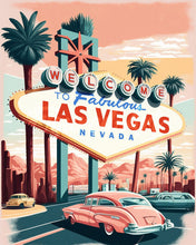 Laden Sie das Bild in den Galerie-Viewer, Diamond Painting – Reiseposter Las Vegas – 40 x 50 cm auf Keilrahmen gespannt