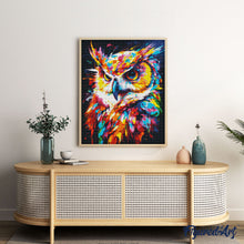 Laden Sie das Bild in den Galerie-Viewer, Diamond Painting - Eule Farbenfroh Abstrakt