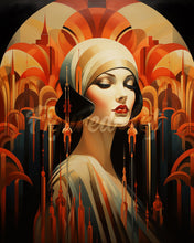 Laden Sie das Bild in den Galerie-Viewer, Diamond Painting - Art-Deco-Frau – 40 x 50 cm auf Keilrahmen gespannt
