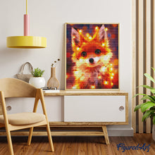 Laden Sie das Bild in den Galerie-Viewer, Diamond Painting - Kleiner Fuchs mit Glühbirnen – 40 x 50 cm auf Keilrahmen gespannt