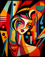 Laden Sie das Bild in den Galerie-Viewer, Diamond Painting - Abstrakte Frau im Picasso Stil – 40 x 50 cm auf Keilrahmen gespannt