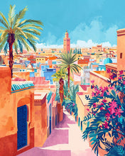 Laden Sie das Bild in den Galerie-Viewer, Diamond Painting - Marrakesch Marokko – 40 x 50 cm auf Keilrahmen gespannt