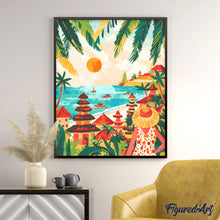 Laden Sie das Bild in den Galerie-Viewer, Diamond Painting - Bali Sonnenuntergang