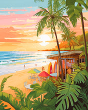 Laden Sie das Bild in den Galerie-Viewer, Diamond Painting - Surfclub – 40 x 50 cm auf Keilrahmen gespannt