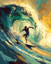 Laden Sie das Bild in den Galerie-Viewer, Diamond Painting - Professioneller Surfer – 40 x 50 cm auf Keilrahmen gespannt