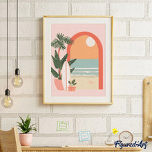 Laden Sie das Bild in den Galerie-Viewer, Diamond Painting - Bogen zum Meer – 40 x 50 cm auf Keilrahmen gespannt