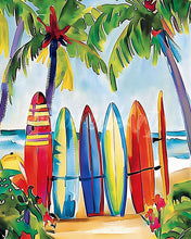 Laden Sie das Bild in den Galerie-Viewer, Diamond Painting - Bunte Surfbretter