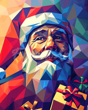 Laden Sie das Bild in den Galerie-Viewer, Diamond Painting - Polygon-Weihnachtsmann – 40 x 50 cm auf Keilrahmen gespannt