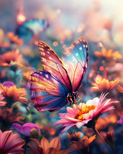 Laden Sie das Bild in den Galerie-Viewer, Diamond Painting - Futtersuchender Schmetterling – 40 x 50 cm auf Keilrahmen gespannt