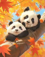 Laden Sie das Bild in den Galerie-Viewer, Diamond Painting - Pandababys im Herbst