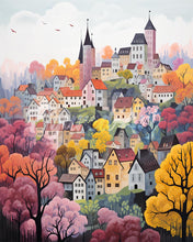 Laden Sie das Bild in den Galerie-Viewer, Diamond Painting - Violettes Traumdorf