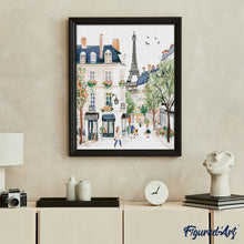 Laden Sie das Bild in den Galerie-Viewer, Diamond Painting - Aquarell-Pariser Straße