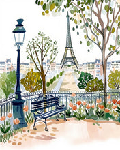 Laden Sie das Bild in den Galerie-Viewer, Diamond Painting - Aquarell-Pariser Garten