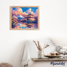 Laden Sie das Bild in den Galerie-Viewer, Diamond Painting - Tempelblick mit Mount Fuji
